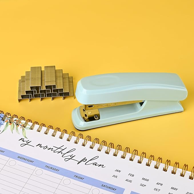 Temiary Staplers for Desk with 2000 Staples Standard, Jam Free, Reduced Effort, Stapler for School Office Home Supplies (Blue)