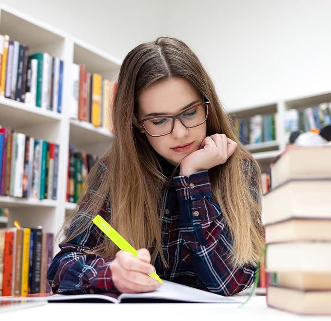 Vitoler Yellow Highlighter,5pcs Fluorescent Yellow Highlighter Chisel Tip,Cute Highlighters for School, Home, Office