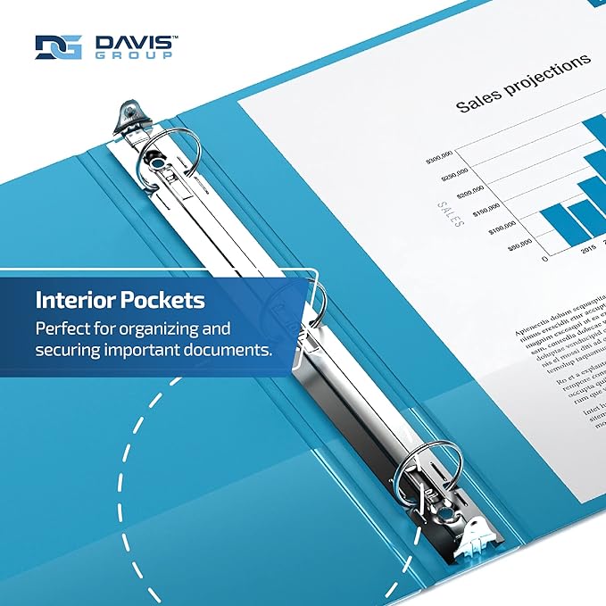 Premium Economy 6-Pack 3-Ring Binders for School or Office, Round-Ring Binders, 2 Inch, Turquoise