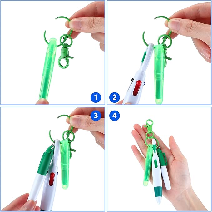 Sherr 25 Sets Retractable Nurse Pens with Mini Highlighter Permanent Marker Keychain Clip Badge Reel Pen Accessories for Nursing Students Medical Staff Office Stocking Stuffer Gift(Multi Colors)