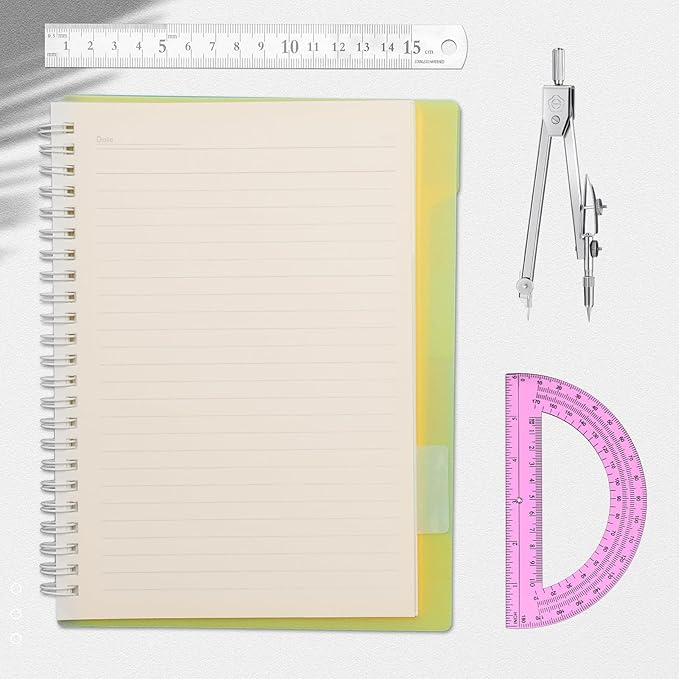 EBOOT Student Geometry Math Set, Drawing Compass and 6 Inch Swing Arm Protractor 180 Degree Math Protractor (Pink)