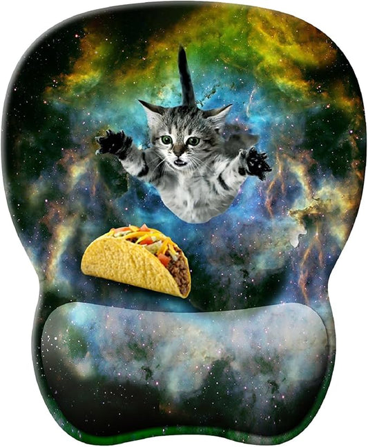 Ergonomic Mouse Pad with Wrist Support | Cute Mouse Pads with Non-Slip PU Base | for Home Office Working Studying Easy Typing & Pain Relief | Cute Cat Mousepad