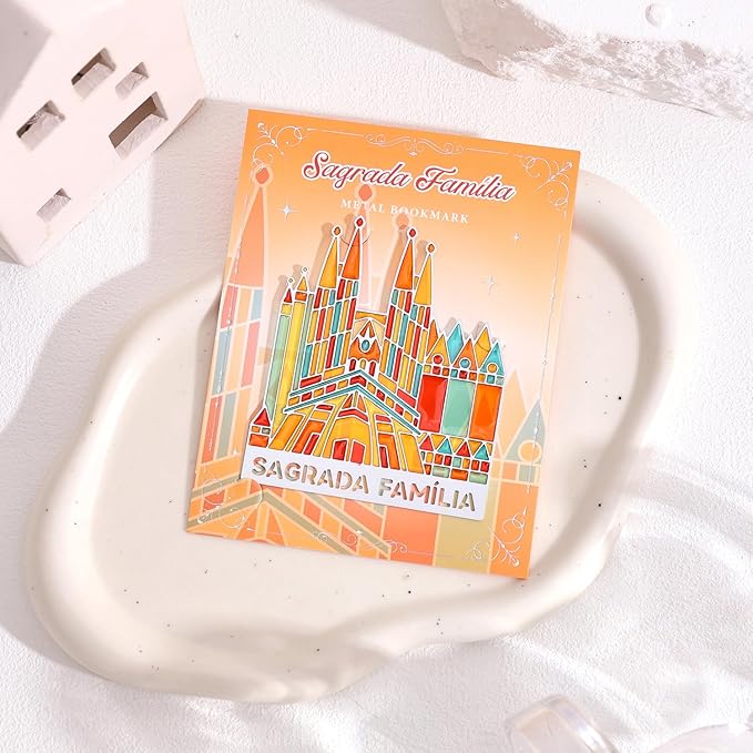Metal Bookmarks with Transparent Design - Sagrada Familia Book Mark for Readers, Aesthetic Book Markers for Kids, Teens, Teachers, Students, Gifts for Book Lovers, Writers, Reading Women & Men