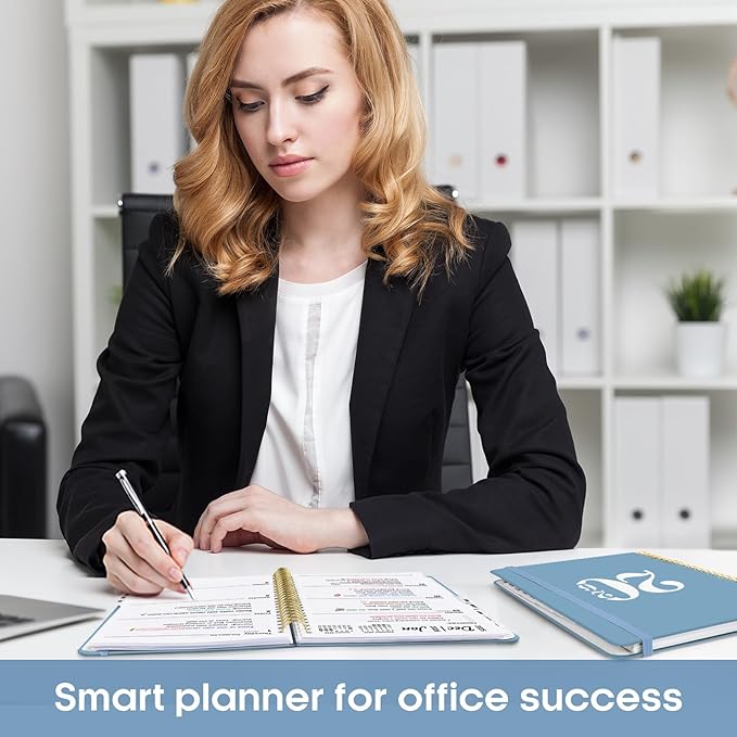 2026 Planner, Weekly and Monthly Calender Planner, Jan 2026 to Dec 2026, Hardcover 2026 Calendar Planner Book with Tabs & Inner Pocket, Office Home School Supplies for Women & Men - A5 (6.3" x 8.5"), Blue