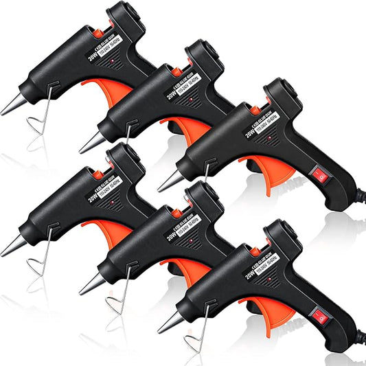 Zhengmy 6 Pieces Mini Hot Glue Gun Crafts Hot Melt Guns Fast Preheating and Easy Squeeze Trigger for School DIY Arts Class Projects Office Home Quick Repairs (Black)