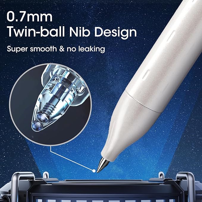 WRITECH Gel Pens Fine Point: Premium Metal Barrel Retractable 0.7mm Black Ink Pen 2ct with 2 Refills No Smear & Bleed Quick Dry Smooth Writing Silent Click Luxury Up-Gel