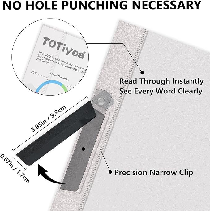 TOTiyea 10 Pack Clear Report Covers with Swing Clip, File Folder with Swing Clip, 30 Sheets Capacity, Slide Locking Report Covers, Letter Size, Clear