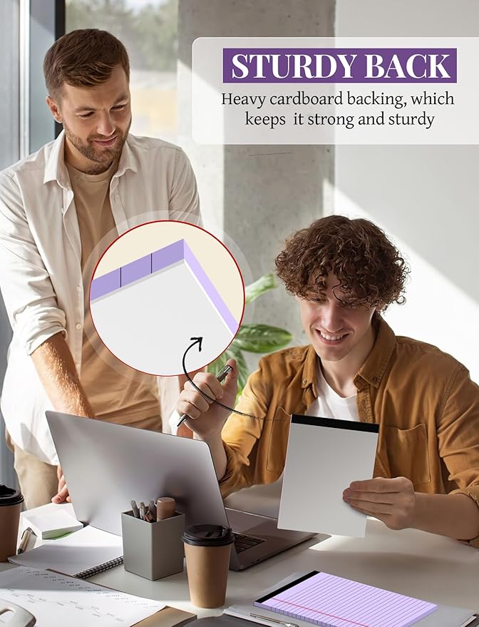 7pcs Small Legal Pads 5x8 Note Pads Purple Notepad College Ruled Notepad 5x8 Small Note Pad 5 x 8 Study Back 7 Pack Perforated 5x8 Legal Pad Narrow Ruled Purple Paper Pads 30 Sheets per Writing Pad