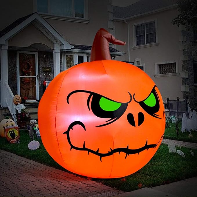 Sizonjoy 4 Ft Halloween Blow up Inflatable Pumpkin Decoration-Lighted Halloween Inflatables Outdoor for Home Yard Garden Indoor and Outdoor Halloween Decoration