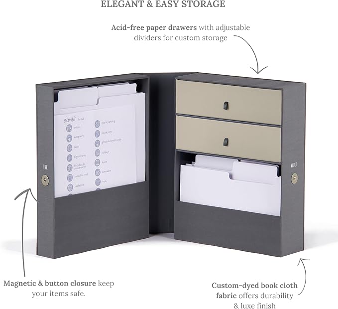 Savor | All-in-One Desk Organizer | Slate Gray – Keep Desk, Office, and Home Organized All-In-One Storage System for Important Files, Documents, Stationery, and Office Supplies
