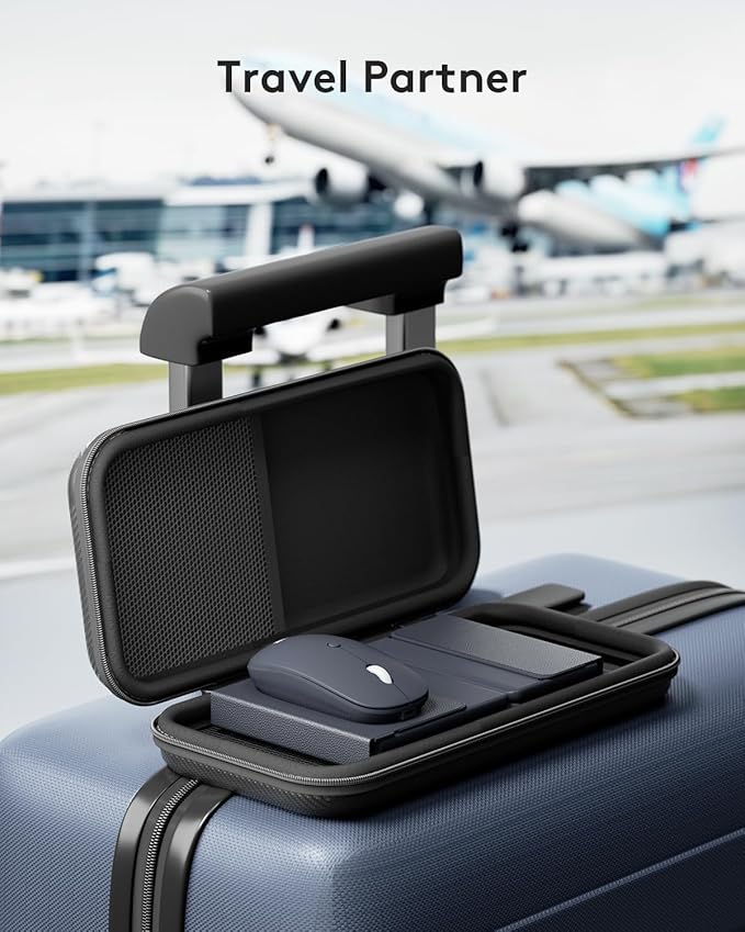 Foldable Keyboard and Mouse, Samsers Folding Bluetooth Keyboard Combo, 2.4G + BT5.0 x 2, Full-Size Portable Travel Keyboard & Rechargeable Wireless Mouse for Windows Android iOS Mac OS, Midnight