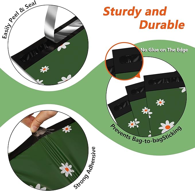 Poly Mailers 6x9 Inch 100 Pcs - Cherry printed Shipping Bags, 2.4mil Thickness, Waterproof and Tear Resistant Mailing Envelopes, Self-Sealing Packaging Bags for Small Business