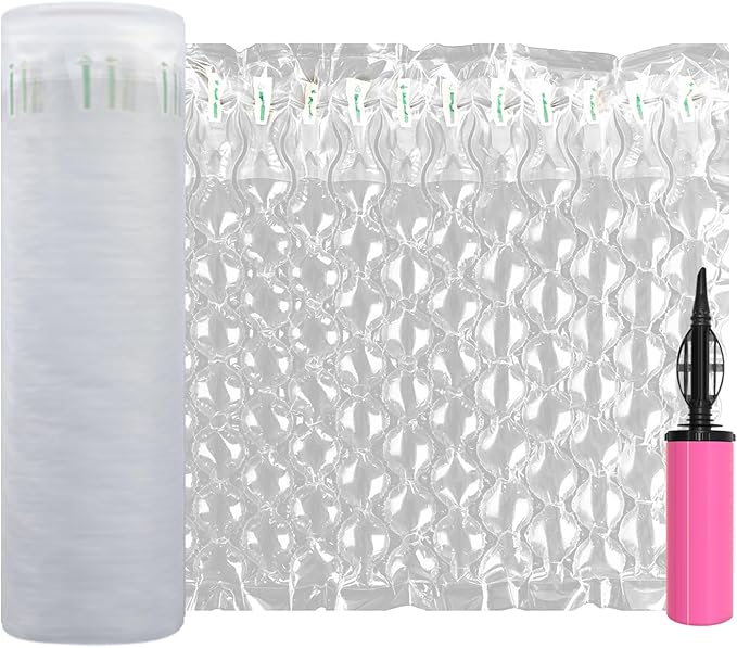 Bubble Cushioning Wrap Roll Inflatable Bottle Shipper Protector Sleeve, Air Pillows for Shipping Large Size Air Bubbles Packing Supplies for Fragile Items Recyclable Packaging Material 12"x82'