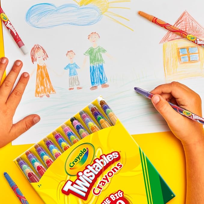 Crayola Mini Twistables Crayons for Kids (50ct) Stocking Stuffers & Holiday Gifts, No Peel Toddler Crayons for Coloring Books, Arts & Crafts Supplies, 3+