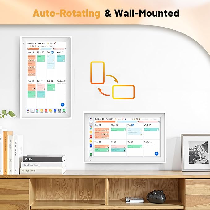 Digital Calendar 15.6" Smart Calendar&Chore Chart, 1920*1080 Interactive Touchscreen Electronic Calendar for Family Schedules, 64GB Wifi Meal Planner, Wall&Desk Mountable, 2025 Calendar-White