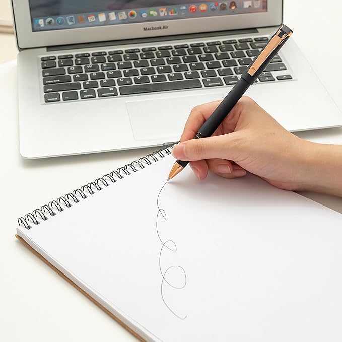 Linbsunne Black Gel Pens 0.7mm Medium Point Pen Office Pens 2-in-1 Stylus Pens for Touch Screens Gel Ink Rollerball Pens for Writing (18 Pack-grey)