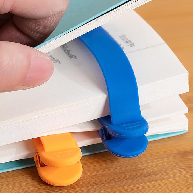 3pcs Page Bookmarks for Reading, Automatic Book Marks Tailored for Book Enthusiasts, Unique and Cute Book Page Holder Markers Clip Reading Accessories Gifts（Yellow Green Blue）