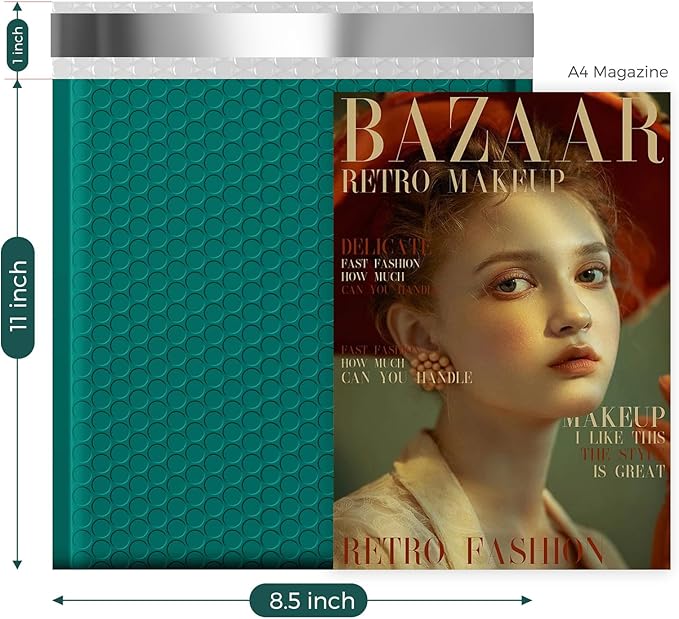 Fuxury Forest Green Bubble Mailer #2 Padded Envelopes Self-Seal Adhesive 8.5 x 12 bubble mailers Water Resistant Bubble Envelope for Mailing,Packaging,Small Business 25 Pack