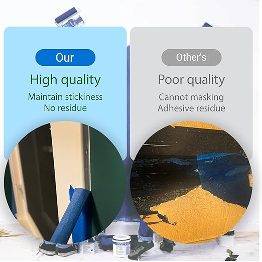 Blue Painters Tape 20rolls,1Inch x 55Yards,Blue Masking Tape,Paint Tape for Wall Painting,DIY Crafts Arts,Painter's,Decoration Labeling,No Residue, Easy Removal