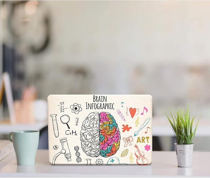 DTangLsm Compatible with MacBook Pro 13 inch Case M2 2023 2022, 2021-2016 M1 A2338 A2251 A2289 A2159 A1989 A1708 A1706, Slim Plastic Hard Shell Snap On Case&Keyboard Skin for Mac Pro 13 Case,Big Brain