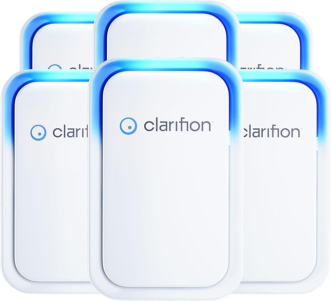 Clarifion - Air Ionizers for Home (6 Pack), Negative Ion Filtration System, Quiet Air Freshener for Bedroom, Office, Kitchen, Portable Air Filter Odor, Smoke Dust, Pets, Eliminator, Mini Air Cleaner