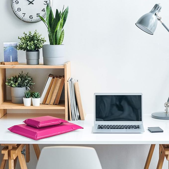 Fuxury Hot Pink Bubble Mailers 10.5x16 Inch 250 Pack, Self Seal Adhesive Waterproof Padded Envelopes, Cushioning Shipping Bags, Padded Mailers for Mailing, Packaging, Small Business Supplies, #5