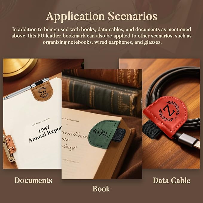 Personalized Bygone Mark Bookmark with Pen Holder,Engraving Leather Magnetic Bookmarks Vintage 26 Letters Name Initials Text Book Marker Clips Gifts for Reading Book Lovers Women (Blue, Y)