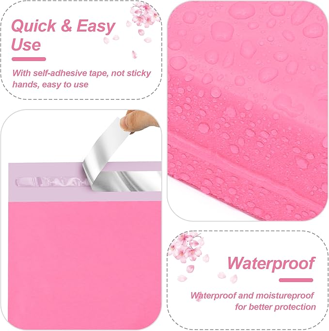JinRuiKJ Thank You Poly Mailer 19x24 Inch 50 PCS, Shipping Bags for Clothing, Packaging Bags for Small Business, Strong Adhensive, Waterproof and Tear-Resistant Mailing Envelopes, Pink