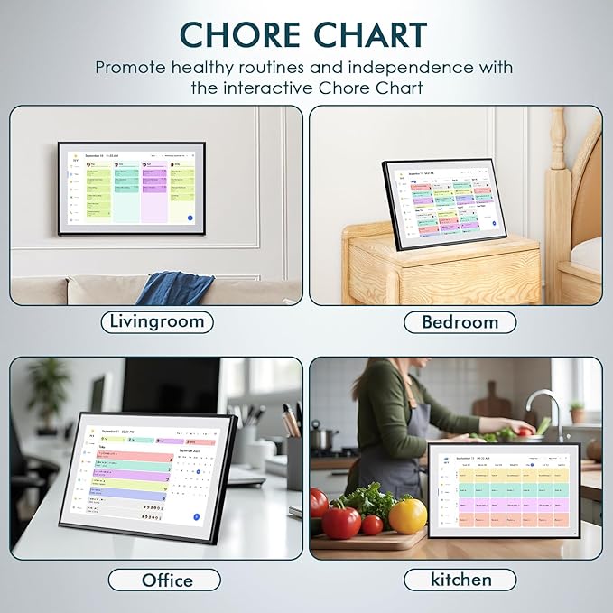 Digital Calendar 15.6 Inch Electronic Wall Calendar and Chore Chart 1920 * 1080P IPS Touchscreen Wall Smart Weekly and Monthly Planner for family Meal Planning Gift for Women