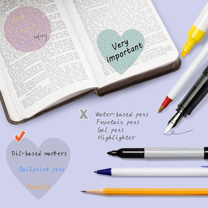 Transparent Sticky Notes, Hommie 480Pcs Morandi Cute Round & Heart Clear Sticky Tabs, Translucent Book Markers Page Flags Stickers, Bible Journaling Accessories Aesthetic Office School Study