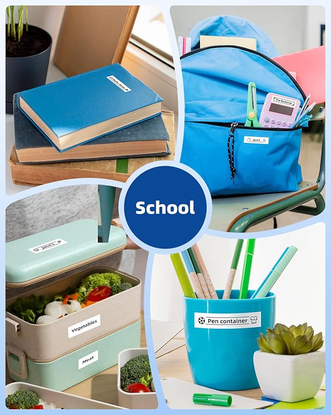 Label KINGDOM TZe-241 18mm Label Maker Tape Compatible with Brother PTouch, TZ Tape 18mm 0.7" Laminated White for Label Maker PT-D410 D400 PT-D600 PT-D610BT, 5 Pack