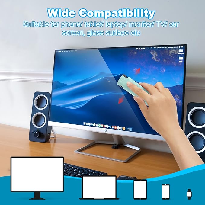 6 Pack Screen Cleaner 3-in-1 Touchscreen Mist Cleaner Spray and Microfiber Cloth Built-in Cleaning Solution Portable Reusable Fingerprint-Proof Spray Bottle for Phone Laptop iPad TV Monitor Car Screen