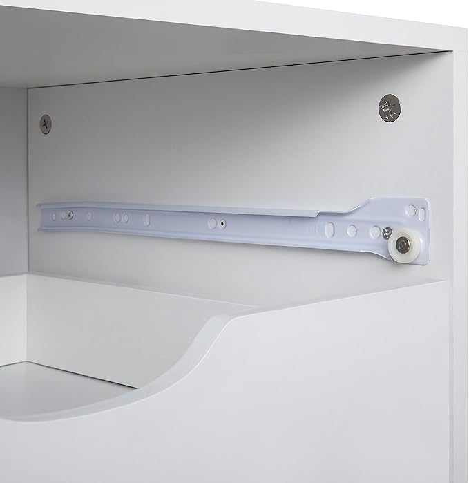 Naomi Home 7 Drawer Office Storage File Cabinet,Under Desk Cabinets for Home Office,Organization Filing Cabinet with Wheels,Printer Stand Storage,180 lbs Capacity – White(11272AM)