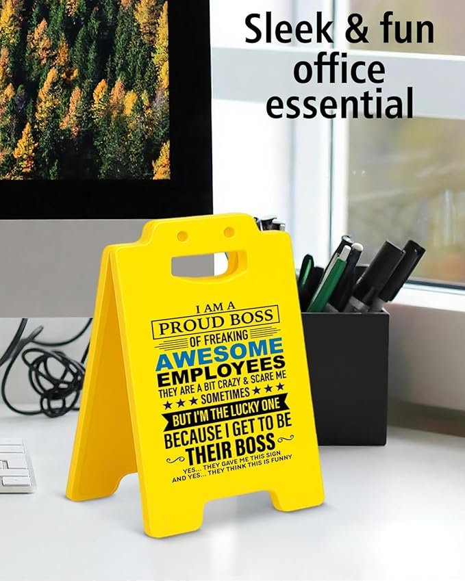 Funny Boss Gifts for Men Women, Birthday Gifts for Bosses Male Female from Employee, Boss Day Gift Fun Office Desk Little Signs