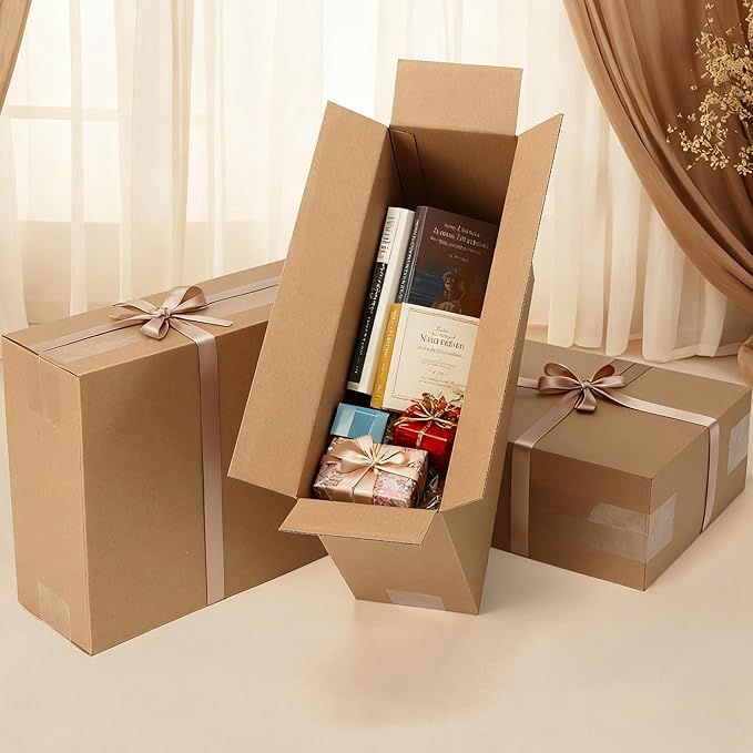 CRUGLA 40 Packs 12x9x4 Shipping Boxes for Small Business, Corrugated Cardboard Boxes Bulk for Shipping Packing Mailing