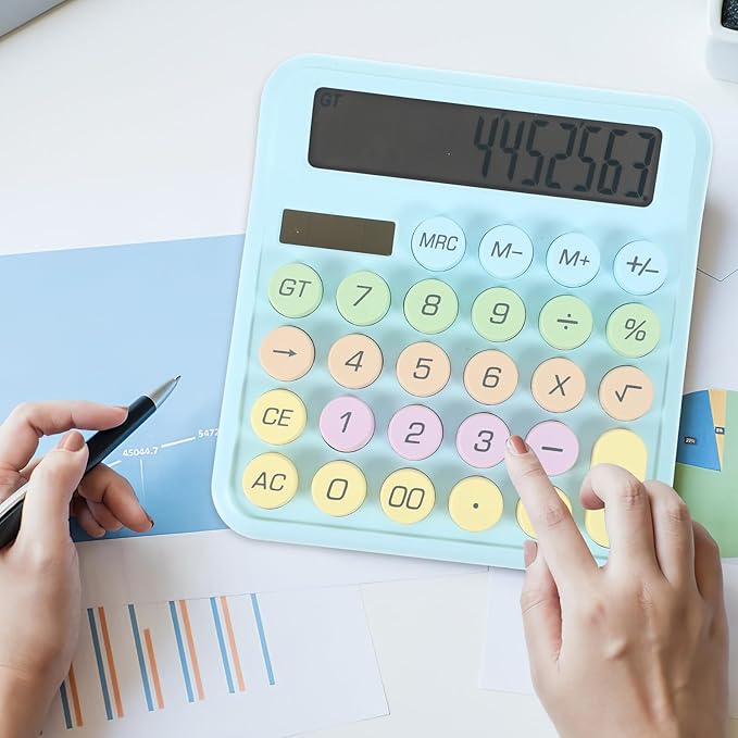 STOBAZA Pocket Calculator Mechanical Keyboard Design Lightweight Portable Electronic Calculator for Office School Math and Physics for Students and Professionals