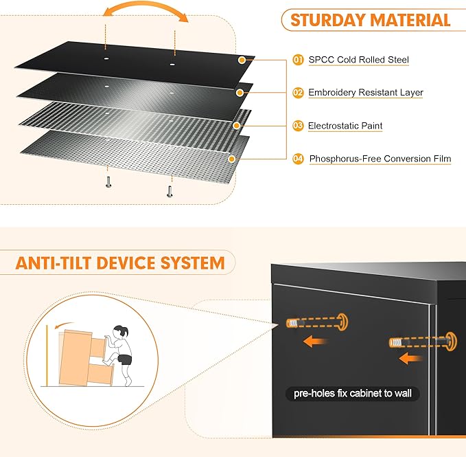 INTERGREAT Lateral File Cabinet with 2 Drawers, 28" W Black Lateral Filing Cabinet with Lock, Black Metal File Cabinets for Home Office,Letter/Legal/F4/A4