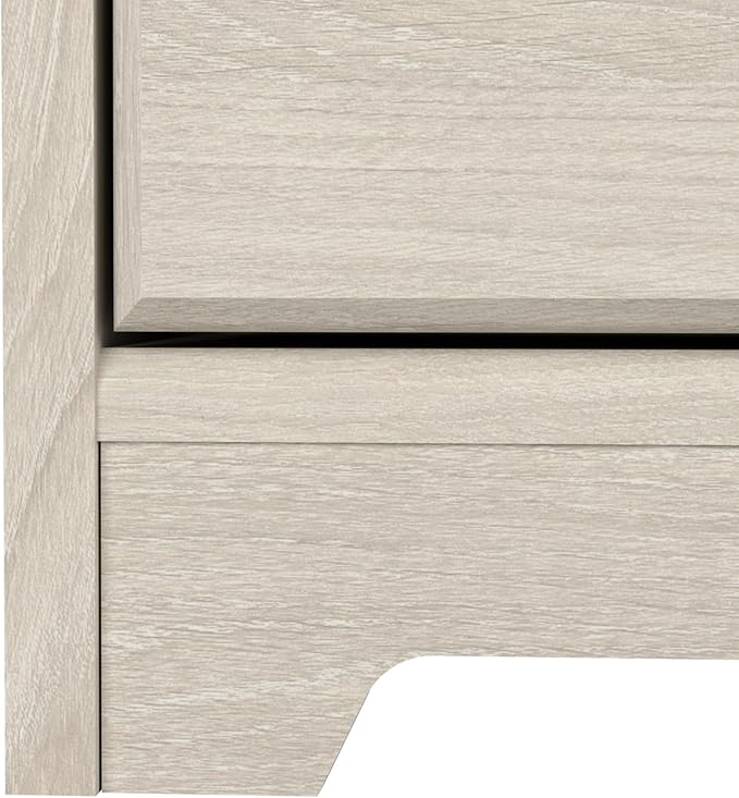 Bush Furniture Cabot 2 Drawer Lateral File Cabinet in Linen White Oak, Home Office Chest for Letter, Legal, and A4-Size Document Storage