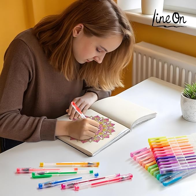 108 Colors Gel Pens Set, Gel Pens for Adult Coloring Books Journals Drawing Doodling Art Markers