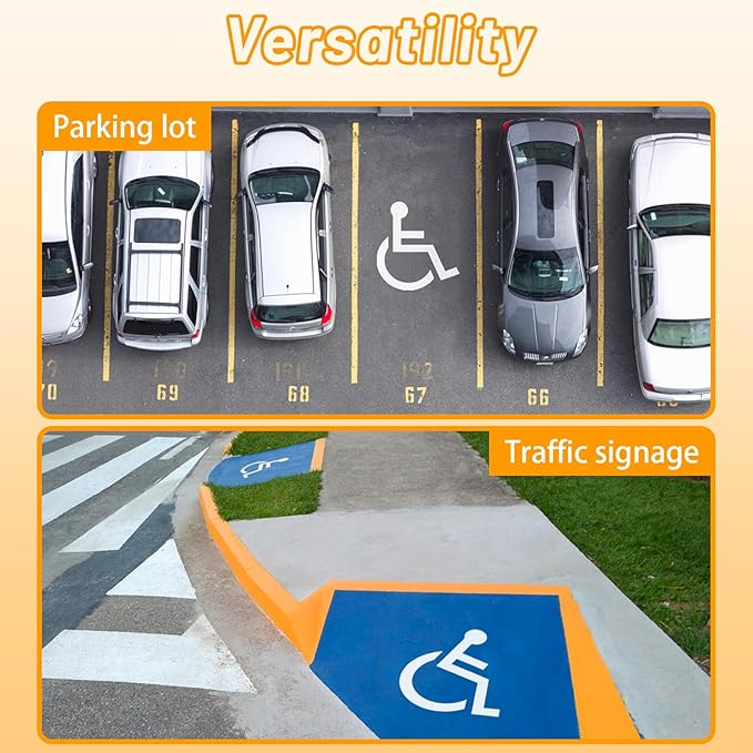 Handicap Parking Stencil Kit, Reusable Cardboard Parking Lot Stencils for Painting, Easy to Use Handicap Symbol