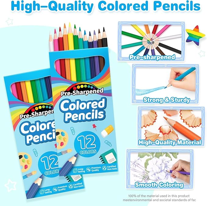 Jumlys 432 Count Colored Pencils Bulk for Kids, 36 Packs Pre-sharpened Coloring Pencils in 12 Colors, Bulk School Supplies for Teachers, Ideal Back to School Supplies & Classroom Prizes