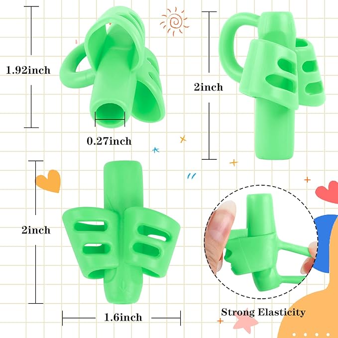 SANNIX 16 PCS Pencil Grips for Kids & Adults - Handwriting Aid Tool with Grip Posture Correction