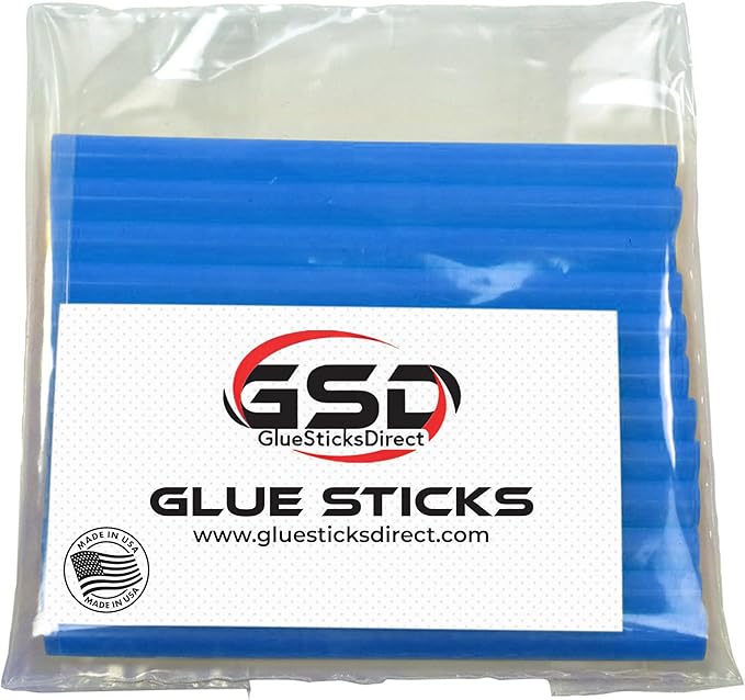 Mini Size Hot Melt Glue Sticks for Glue Gun - Bulk 4in Royal Blue Glue Sticks - Great for Art Craft Repairs & Compatible w/Most Glue Guns - 5/16" X 4" (24 Sticks) - Made in USA
