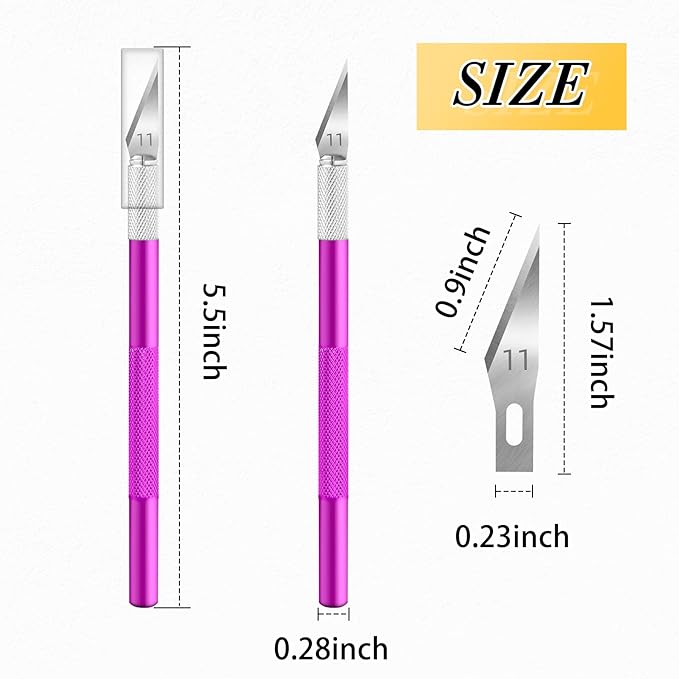 Exacto Knife,Craft Knife Hobby Knife 74 Pack with 4 Upgrade Sharp Hobby Knives and 70 Spare Knife Blades for Art, Scrapbooking,Stencil (Purple)