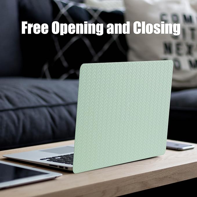 DTangLsm for Woven MacBook Air 13 inch Case M4 2025 2024 2023 2022 A3240 M3 A3113 M2 A2681, Woven Fabric Elegant Texture Leather Hard Shell Cover for MacBook Air 13.6 inch Case & Keyboard Cover, Green