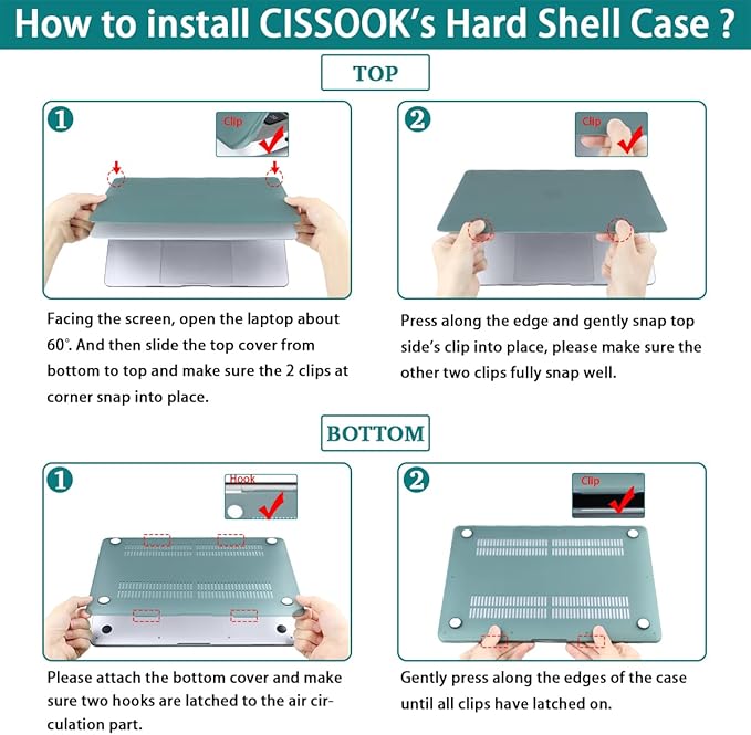 CISSOOK Laptop Case for MacBook Pro 13 Inch 2025-2016 Release Model A2338 A2251 A2289, Hard Shell Case with Keyboard Cover &Screen Protector for MacBook Pro 13" M1 M2 -Sky Blue