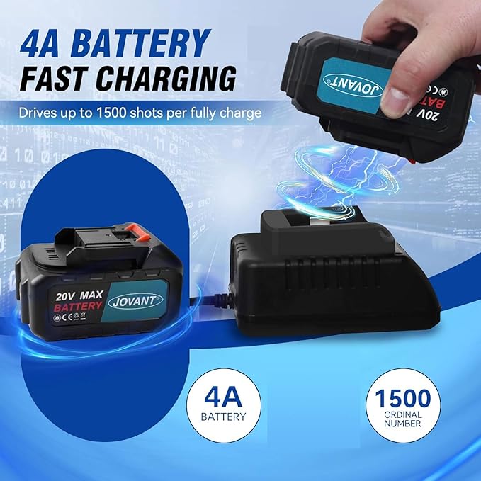 Cordless 18GA Nail Gun and Angle Grinder with Battery and Charger, 2 in 1 Nails/Staples &Brad Nailer and 7/8" Angle Grinder,for Woodworking, Flooring, Roofing and Upholstery