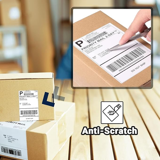 4x6 Thermal Labels, Shipping Address Label (Pack of 250 4x6 Roll Labels) - Compatible with JADENS, ASprink, Phomemo, Rollo, Zebra, Omezizy and Other Thermal Printers