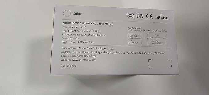 Phomemo M220 Label Maker, New Flagship 3.14 Inch Bluetooth Thermal Label Printer for Barcode, Address, Labeling, Mailing, File Folder, Portable Maker Easy to Use, Support with Smart Phone&PC