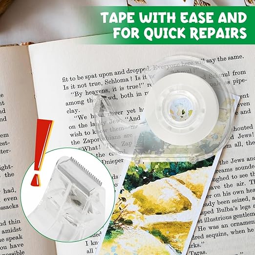 Clear Tape Rolls-12 Pack Transparent Tape Bulk with Dispensers-7/10 X 1000 Inches Glossy Office Tape for School Store